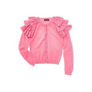 Imoga Girls  Carter Knitted Pointelle Cardigan, Purple